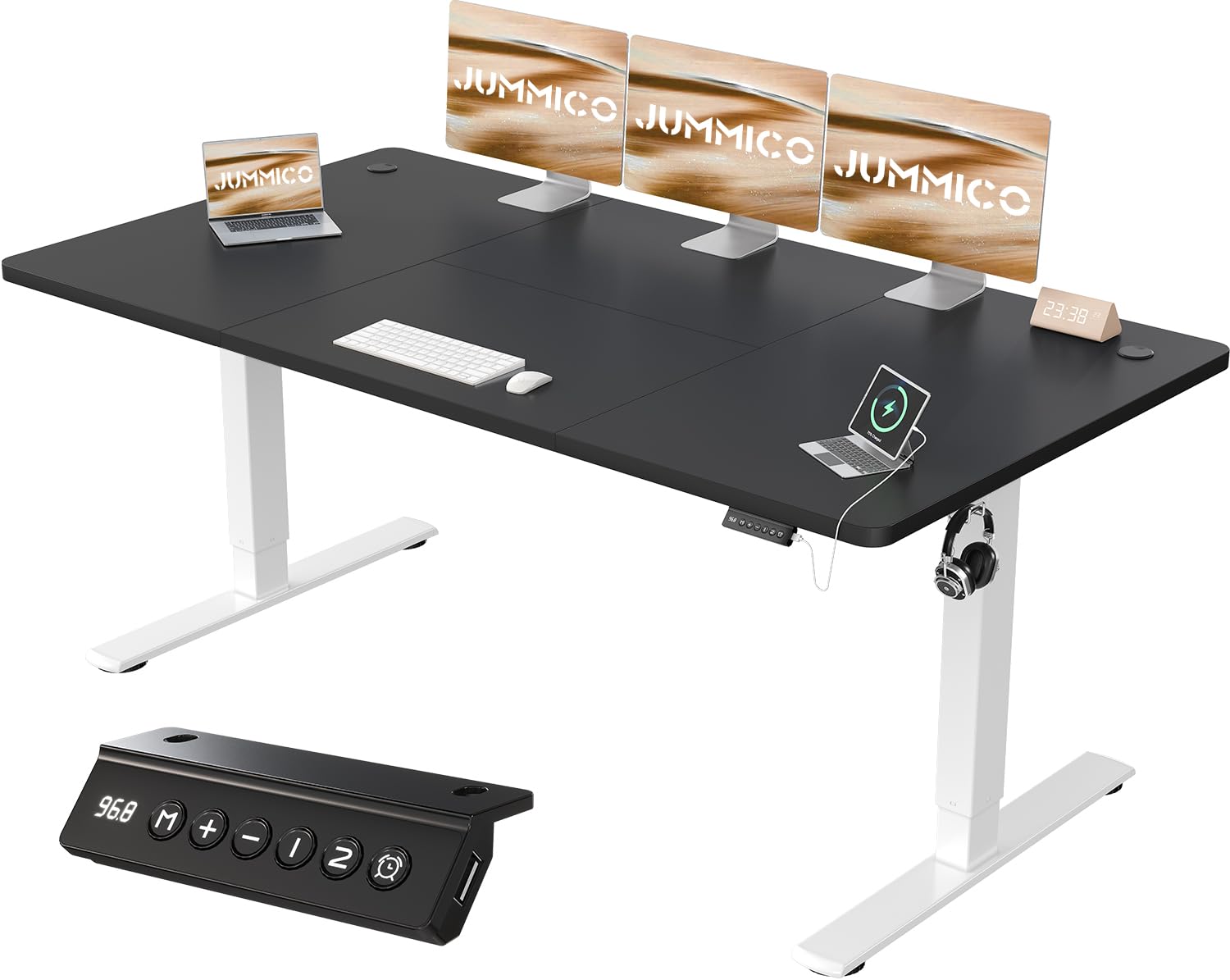 JUMMICO Höhenverstellbarer Schreibtisch Höhenverstellbar Elektrisch, Ergonomischer Steh-Sitz Tisch Stehpult Verstellbarer Computertisch,Standing Desk