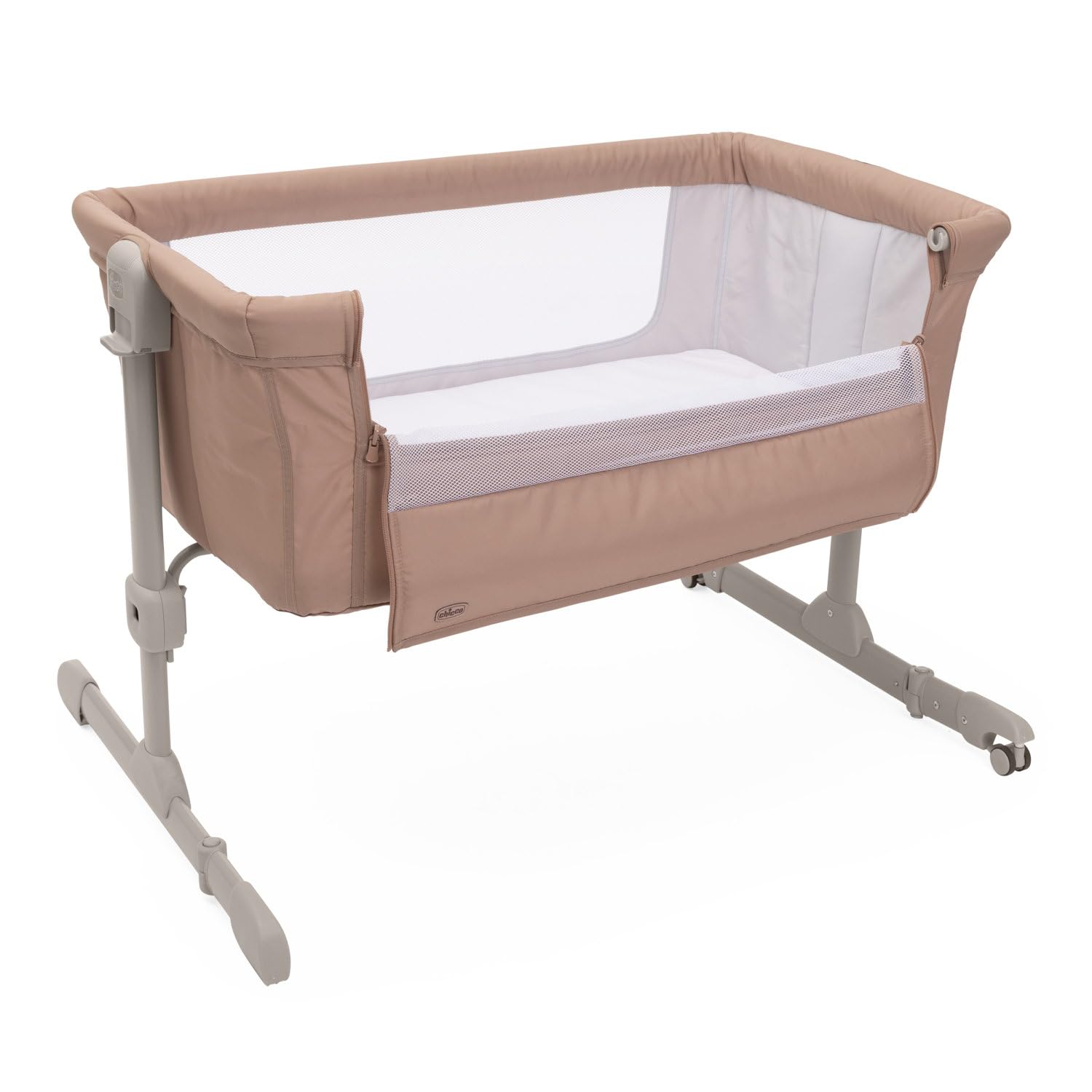 Chicco Next2Me Essential Culla Neonato Fianco Letto, Culla Co-Sleeping, Compatibile con Diversi Letti, Altezza Regolabile, Buona Circolazione dell'Aria, Materasso e Borsa inclusi, 0-6 Mesi, Marrone