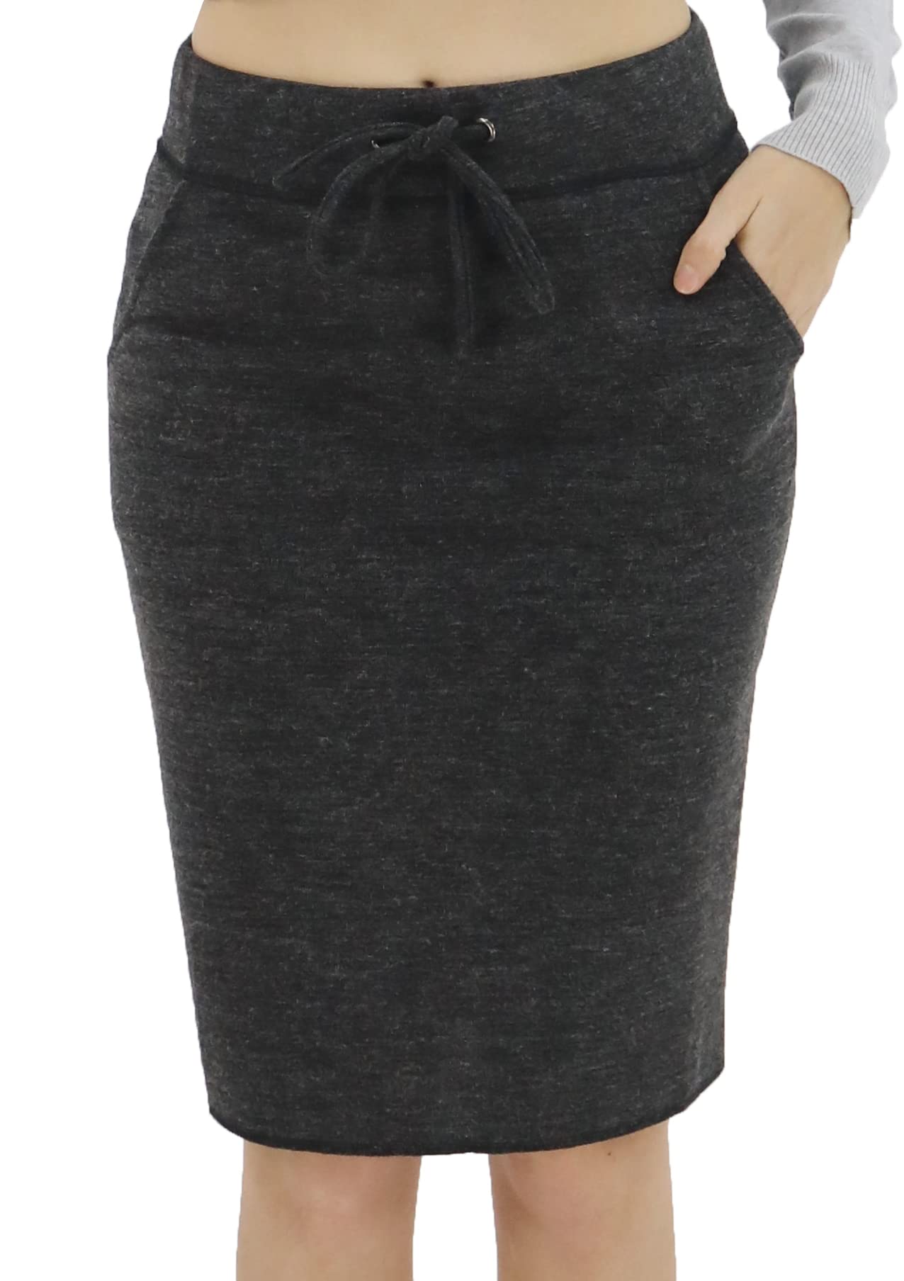 BENANCY Womens High Waist Stretch Pencil Skirt with Pockets