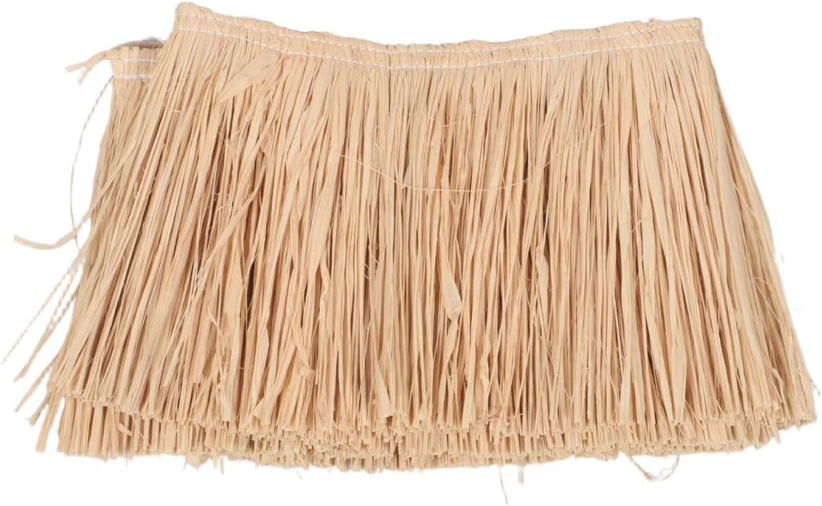 ibasenice Natural Raffia Fringe Trim 43" x 7" Beige Craft Tassel Roll