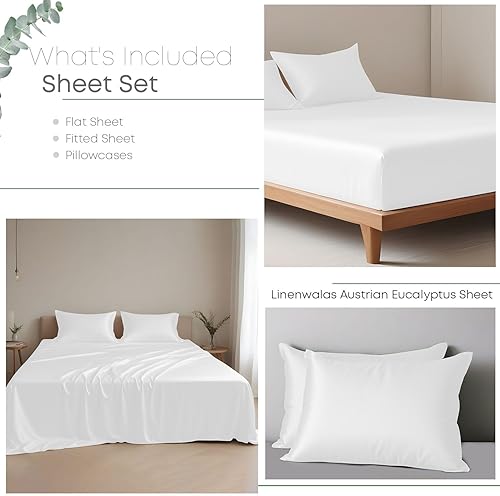 Miniatura 3 de Linenwalas Juego de sábanas tamaño individual XL, juego de sábanas refrescantes de 100 % Tencel Lyocell - Lujosamente suaves y sedosas, bolsillo