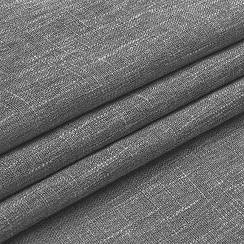Image of Vision Home Grey Pinch Pleated Semi Sheer Curtains Textured Light Filtering Window Curtains 108 inch for Living Room Bedroom Rayon Blend Charcoal Grey Pinch Pleat Drapes with Hooks 2 Panels 40 inchWx108 inchL