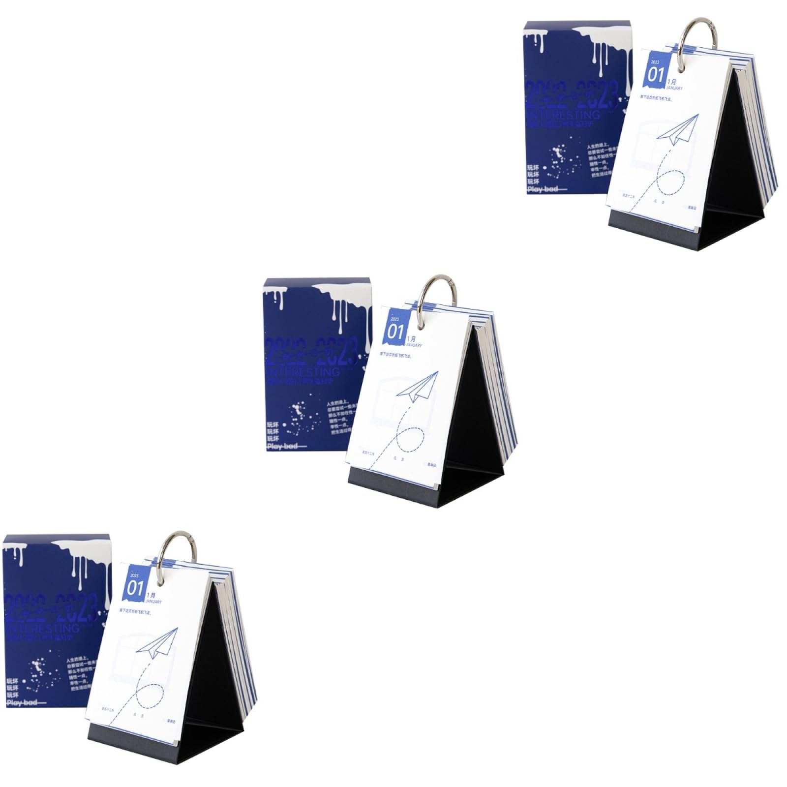 VILLCASE 3stücke Desktop Kalender Mit Abreißbaren Kreativer Tischkalender Für Home Office Spaß Einfache Handhabung Und Zu Weihnachten Und Neujahr