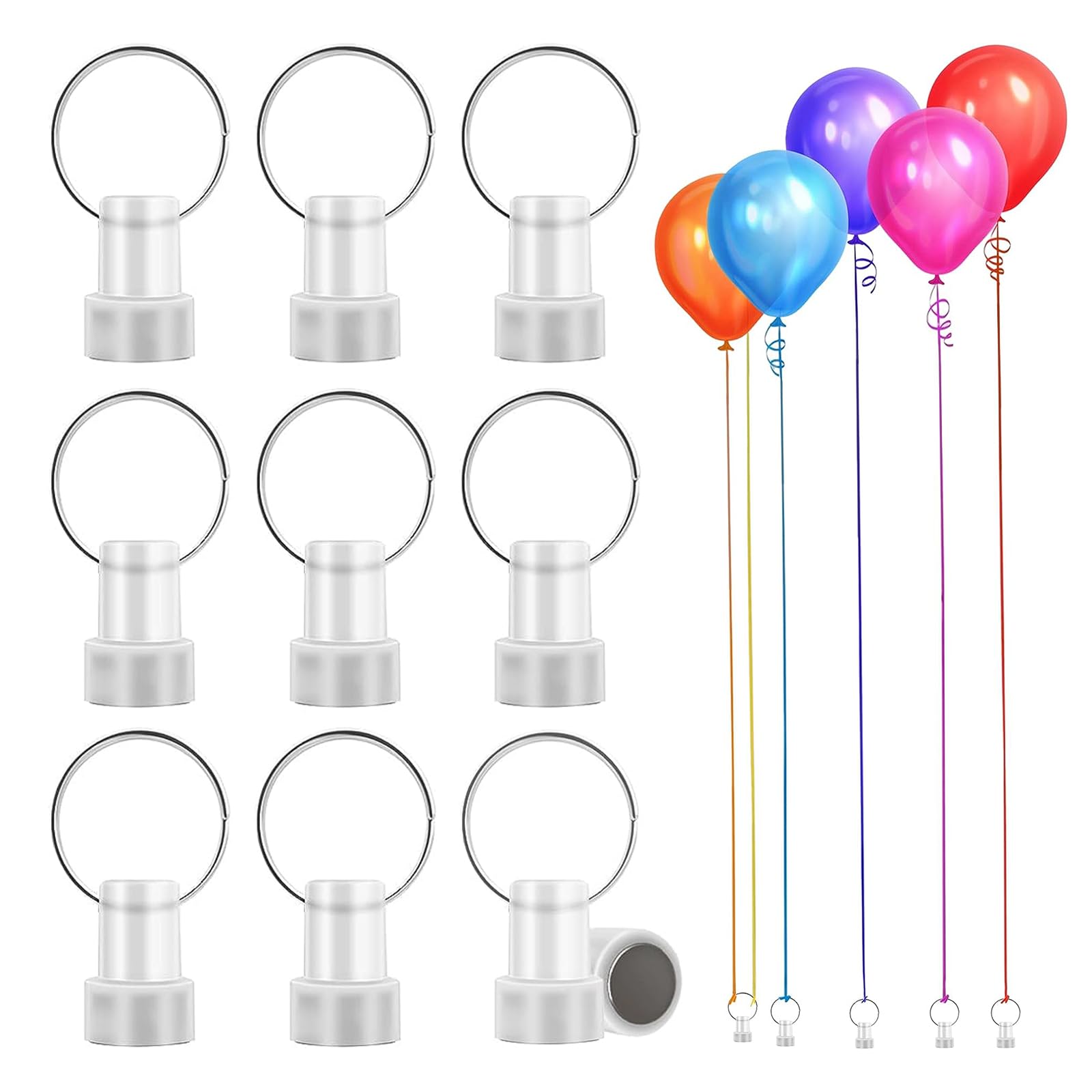 12 Pesi Per Palloncini A Elio Con Nastro E Punti Colla | Kit Completo Per Feste E Compleanni (Rosso)