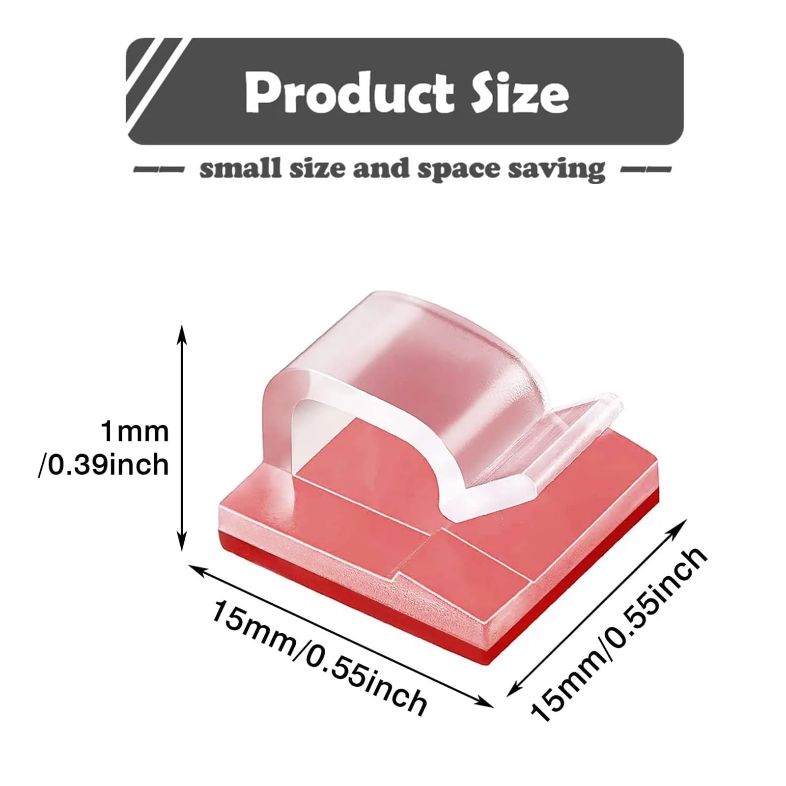 40 Stück Selbstklebende transparente Wand-Kunststoff-Clips, Drahthalter, Kabel-Clips, Kabelmanagement for Lichterketten-Dekoration(Transparent)