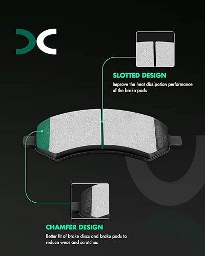 Miniatura 1182 de Kits de frenos y rotores, rotores de freno SCITOO y 8 pastillas de cerámica para 08-12 para Chrysler Town & Country, 08-12 para Dodge Grand Caravan