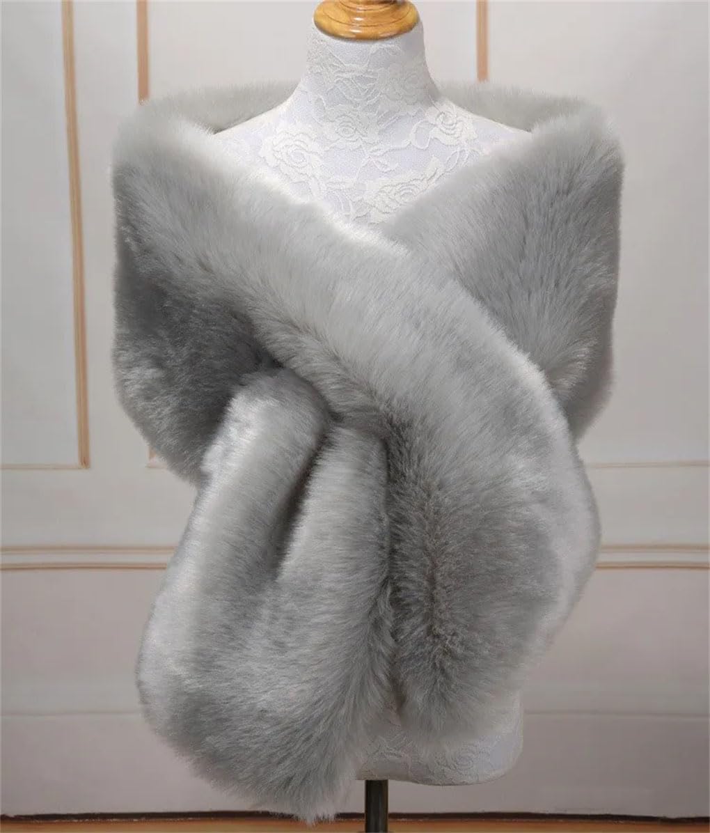 Brauner Kunstfell, Hochzeitsschal, Damen, Party, Braut, Umhang, Umhang, Winter, Brautschmuck, Wickelzubehör