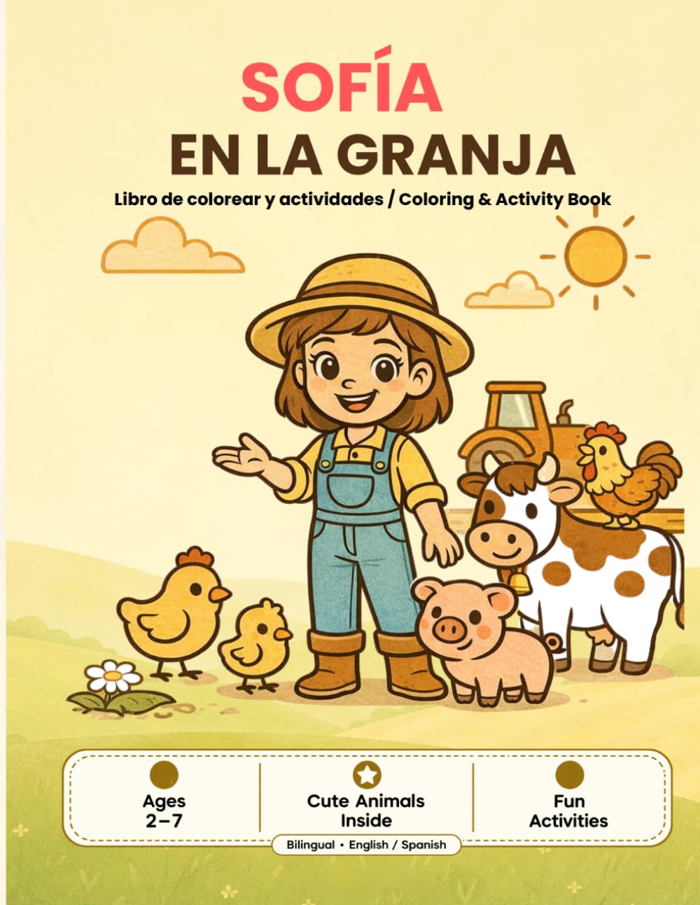 Sofia en la granja: Coloring and Activity Book (Sofía descubre)
