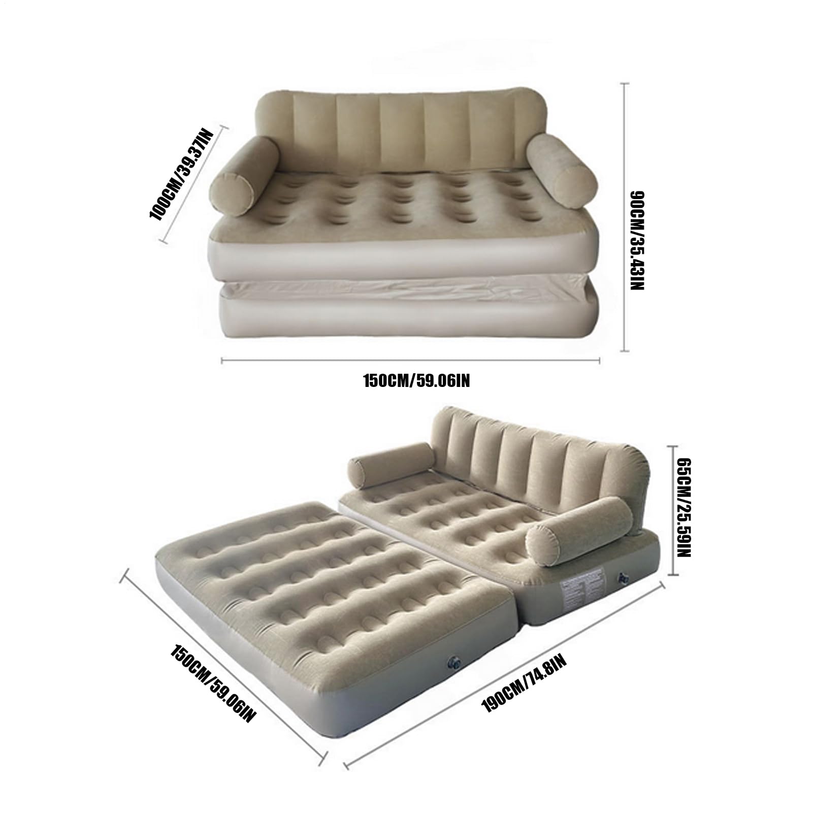 Luftsofa Mit Luftpumpe Und Als Faltbett Nutzbar | Camping Couch Zum Aufblasen Für Erwachsene Und Kinder Reisen Wandern Roadtrip Urlaub Garten Hof Terrasse