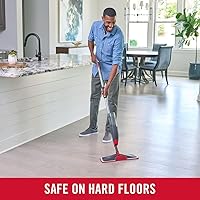 Vista 2 de Rubbermaid Reveal - Kit de limpieza de suelos con trapeador rociador, 3 almohadillas húmedas de microfibra reutilizables, 1 botella rellenable