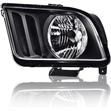PIT66 Headlights Assembly Front Headlamp Assembly Front Headlamp Left Side Compatible with Ford Mustang 2005 2006 2007 2008 2009 ,Black Housing Headlampa Replacement