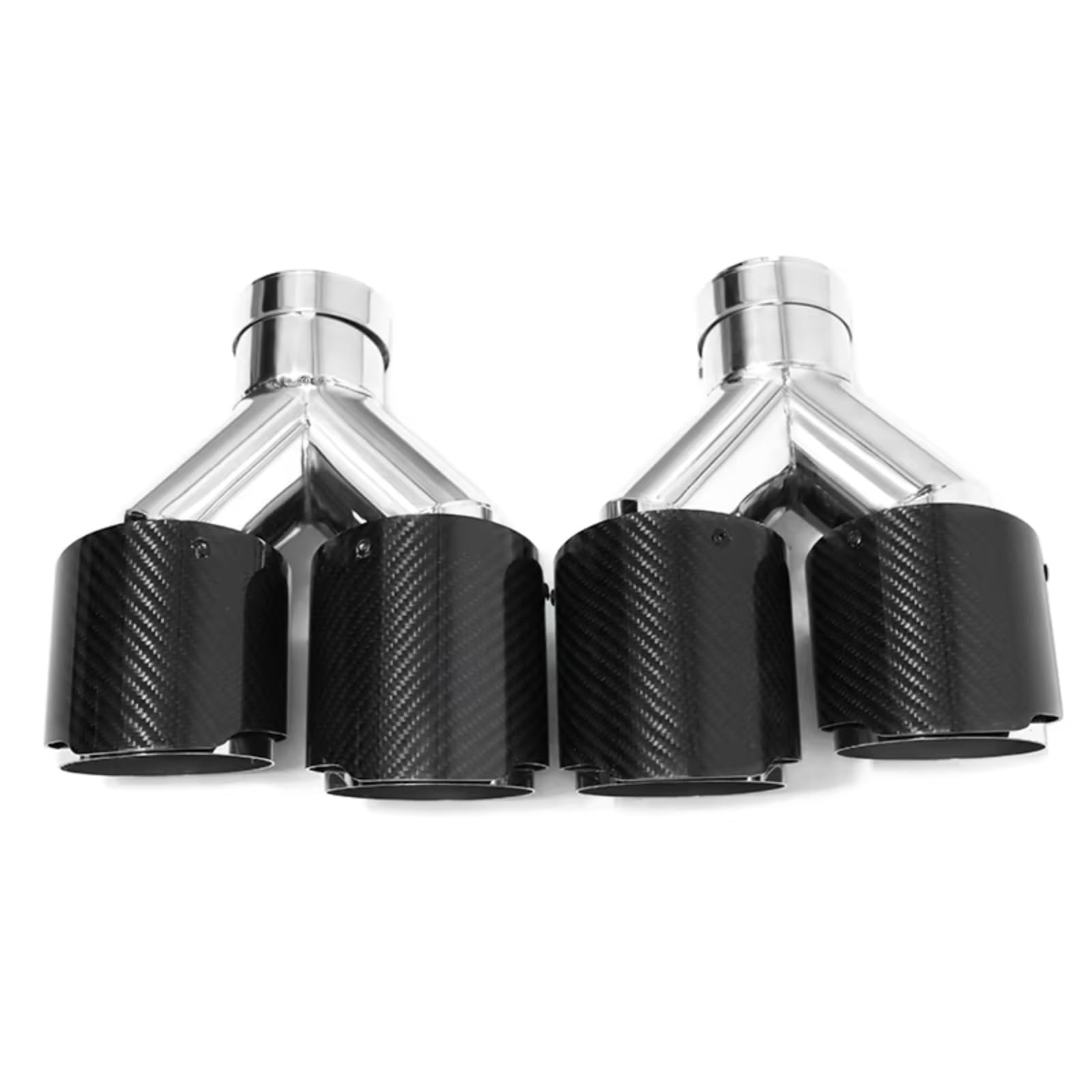Punta de escape universal para coche tuning con doble boquilla en Y 7