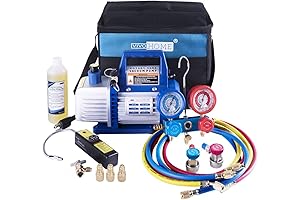 VIVOHOME Air Conditioning Repair Companion: AC Vacuum Pump and Manifold Gauge Set with Detector