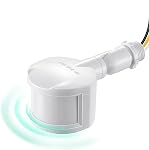 EDISHINE 180° Motion Sensor, Adjustable Time/Range to 60FT, 3 Modes, White | Replacement PIR Montion Sensor, Adjustable Sensor Neck & Delay Time, Compatible with Security Floodlights, UL Listed