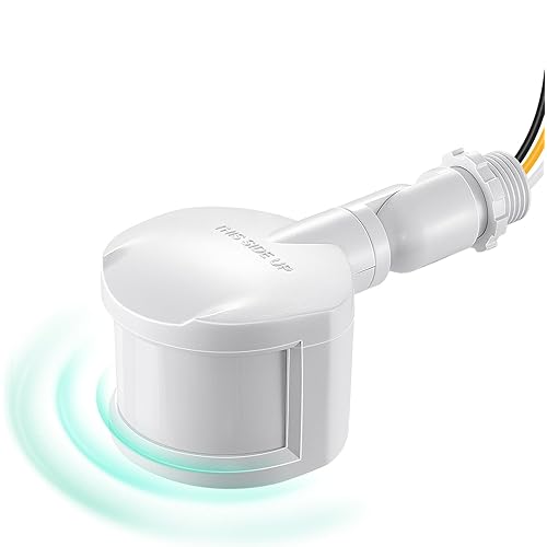 EDISHINE Motion Sensor, 180-Degree Replacement Motion Detector for Security Floodlights, 120V Adjustable Time & Detection Sensitivity Range Up to 60 Feet, 3 Modes Pir Motion Sensor, White, UL Listed
