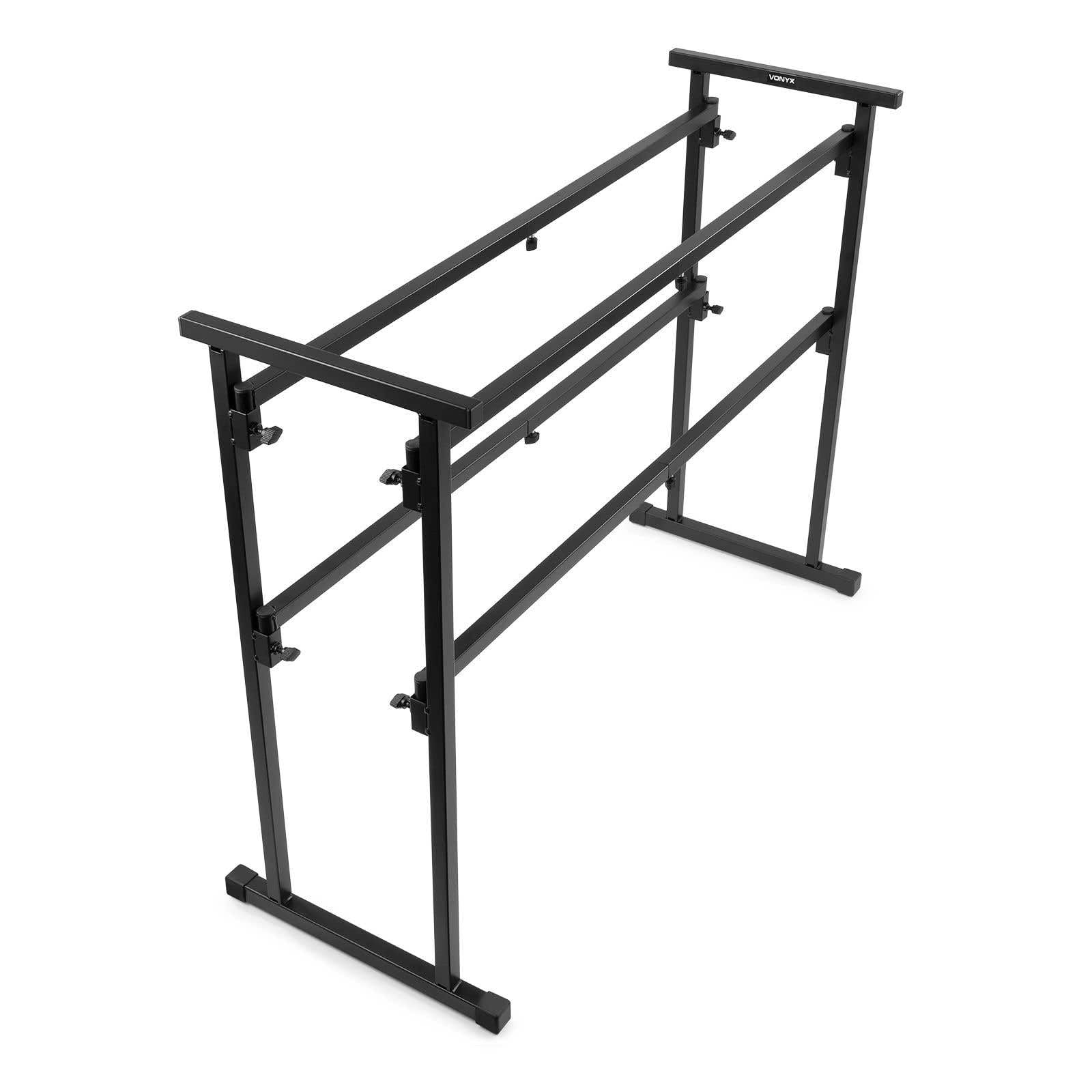 Vonyx DB1 Mobiler DJ Stand - Material: Metall, maximale Belastbarkeit: 50 kg, Tragetasche optional erhältlich, schwarz