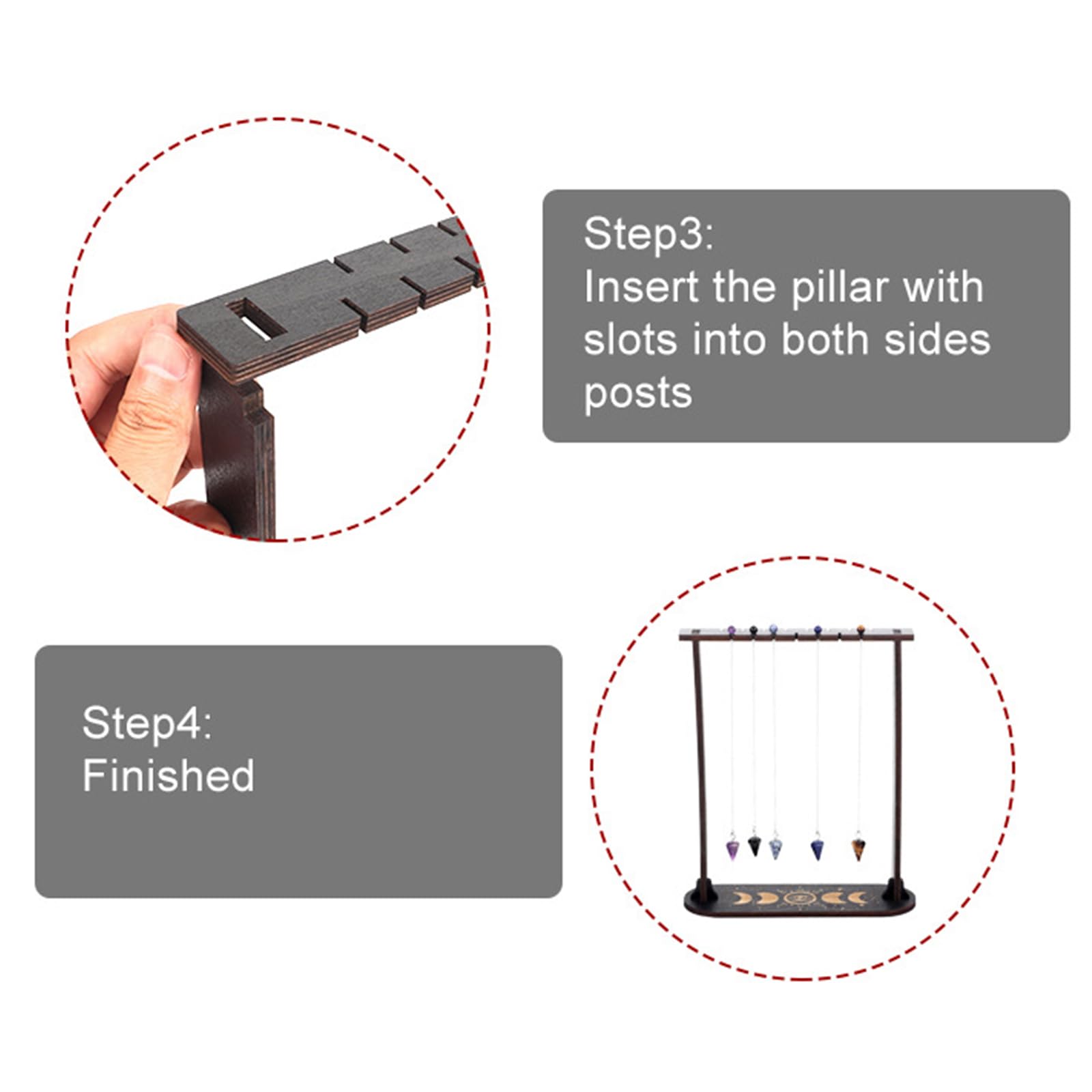 Wood Crystal Bracket/Crystal Pendant Witch Pendulum Decor Accessories For Home Store Party Backdrop Decor