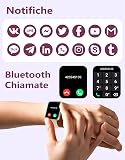 Smartwatch für Damen Herren Bluetooth-Anruffunktion 1.85" HD Fitnessuhr | 100+ Sportmodi,SpO2 Pulsmesser Schlafmonitor Schrittzähler,IP68 Wasserdicht Sportuhr,KI-Sprachassistent für Android iOS Handy - 3