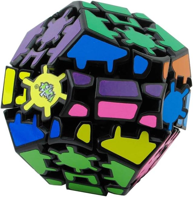 SUN-WAY Gear Megaminx 3D Gear Cube Magic Cube Smooth Pentagonal Dodecahedron Speed Puzzle Cube Brain Teaser Puzzles