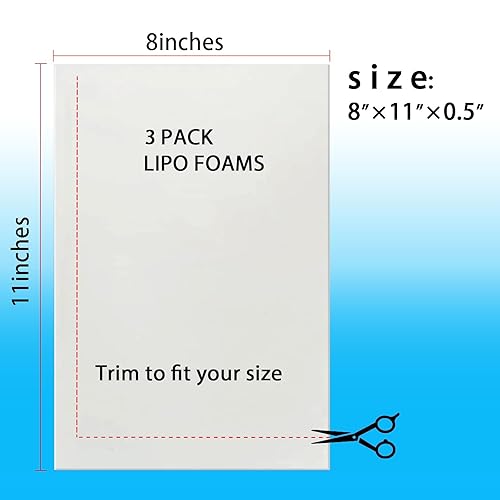 Miniatura 8 de Paquete de 4 almohadillas de espuma Lipo para uso postoperatorio para uso con cirugía posliposucción, aplanamiento de compresión abdominal,