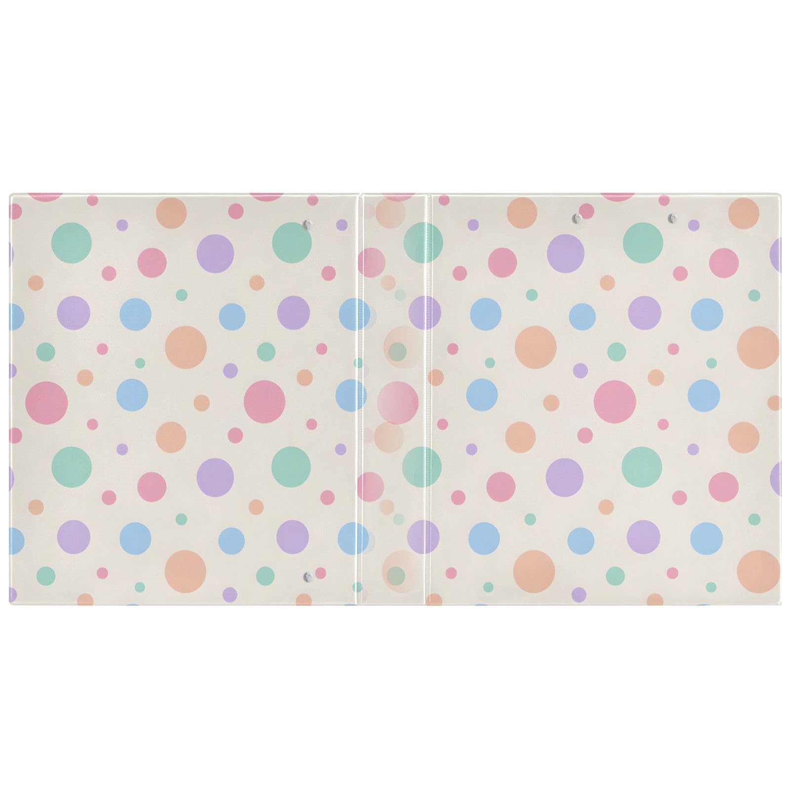 Raccoglitore a 3 anelli con motivo a pois colorati da 3,8 cm, contiene 200 fogli, 3 raccoglitori ad anelli con clip in metallo antiscivolo