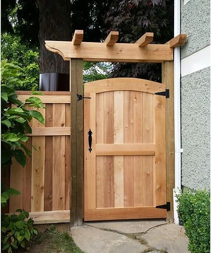 Miniatura 7 de Kit de herrajes para puerta resistente, con pestillo de puerta de autobloqueo, bisagras de puerta de correa en T de 6 pulgadas y tirador de manija