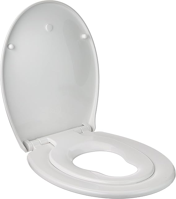 Children Family Toilet Seat, Slow-Close Mechanism, Removable for Cleaning - Soft Close