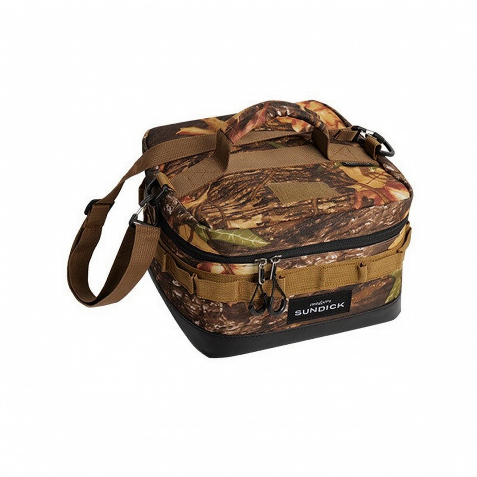 Outdoor Kühltasche Isoliertasche Picknicktasche Lunchbag mit 900D Gewebe Und PET Isolierung Faltbar mit Reißverschluss 8 L Volumen Gepolsterter Griff, Ahorn-Tanz
