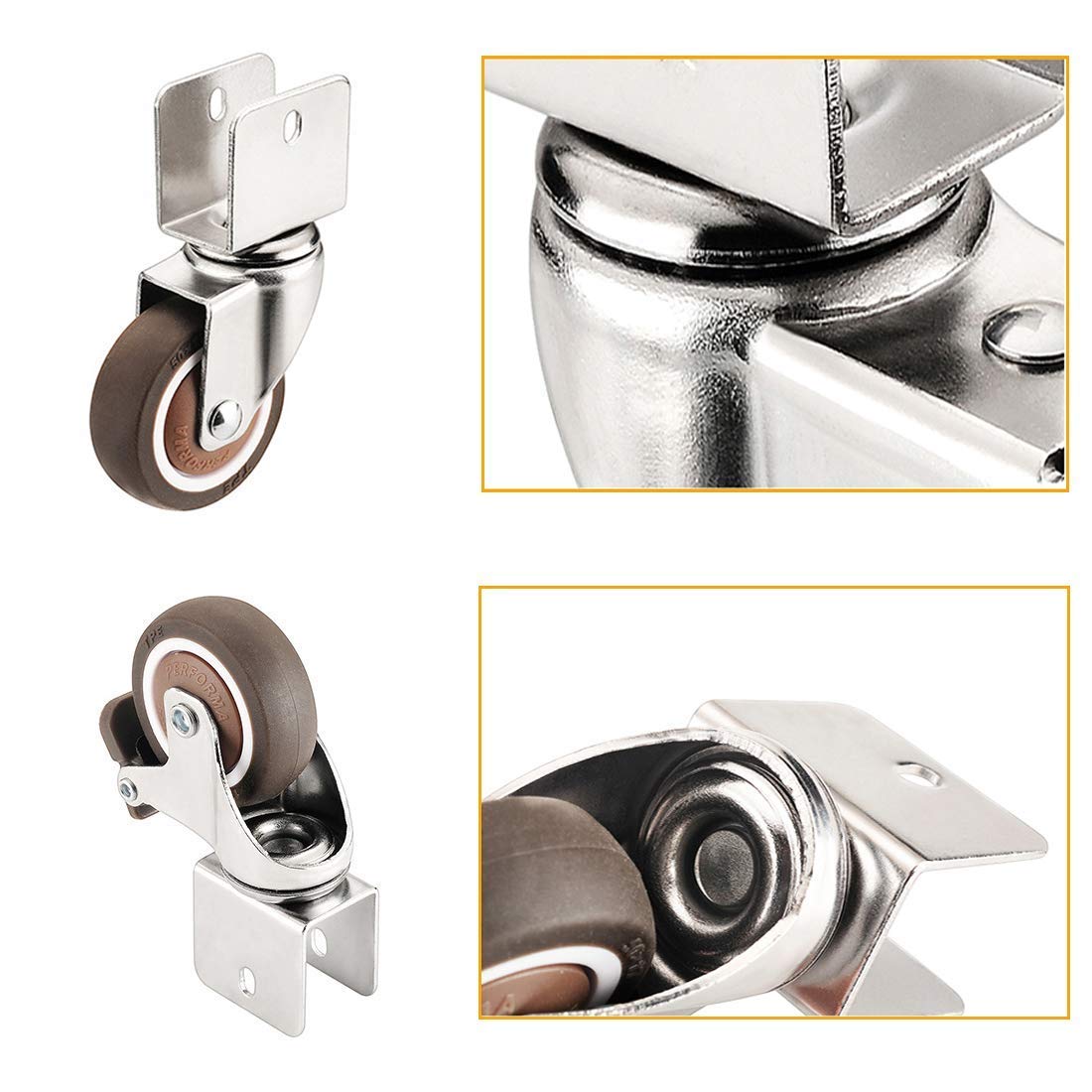 キャスター 2インチ プレート式 単個耐荷重50kg 車輪 ブレーキ付き ダブルロック設計 高強度鋼板 360度回転 高耐久性 スト :  LUXSPEI - 通販 - Yahoo!ショッピング 頑丈なキャスター Plateers 2インチホイール、デュアルロック小型ゴムホイール、荷重75kg、4個、ネジ/ブレーキ/18mm/