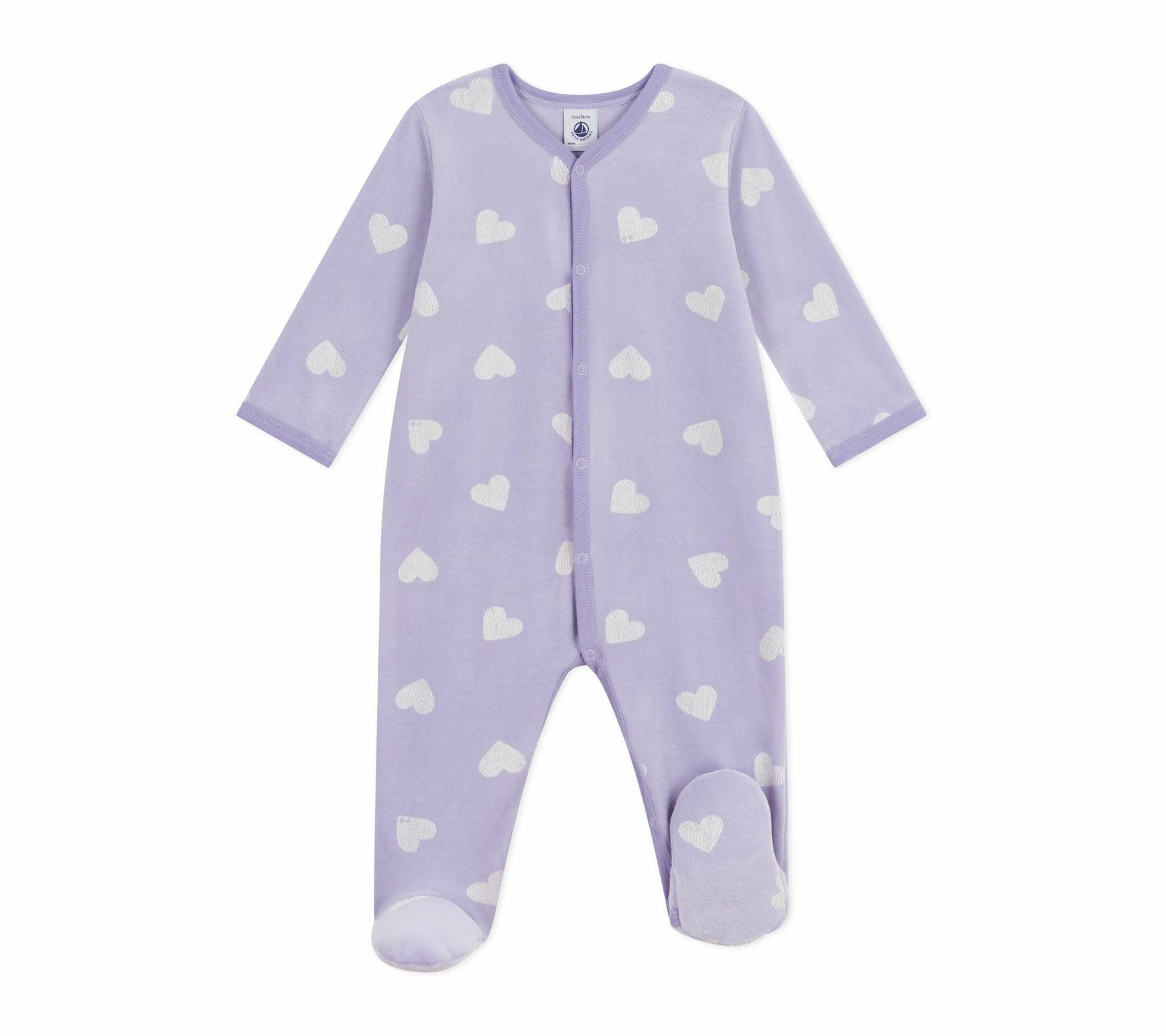 Petit Bateau Pyjama Bébé En Velours Imprimé Cœurs A0dwu01 Ropa Noche Bebé-Niñas (Pack de 1)