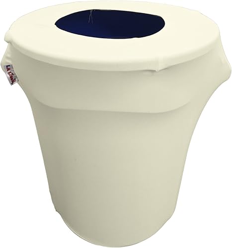 Vista 34 de LA Linen Funda elástica de elastano ajustable para bote de basura Slim Jim de 23 galones, cubierta para contenedor de residuos, decoración de patio