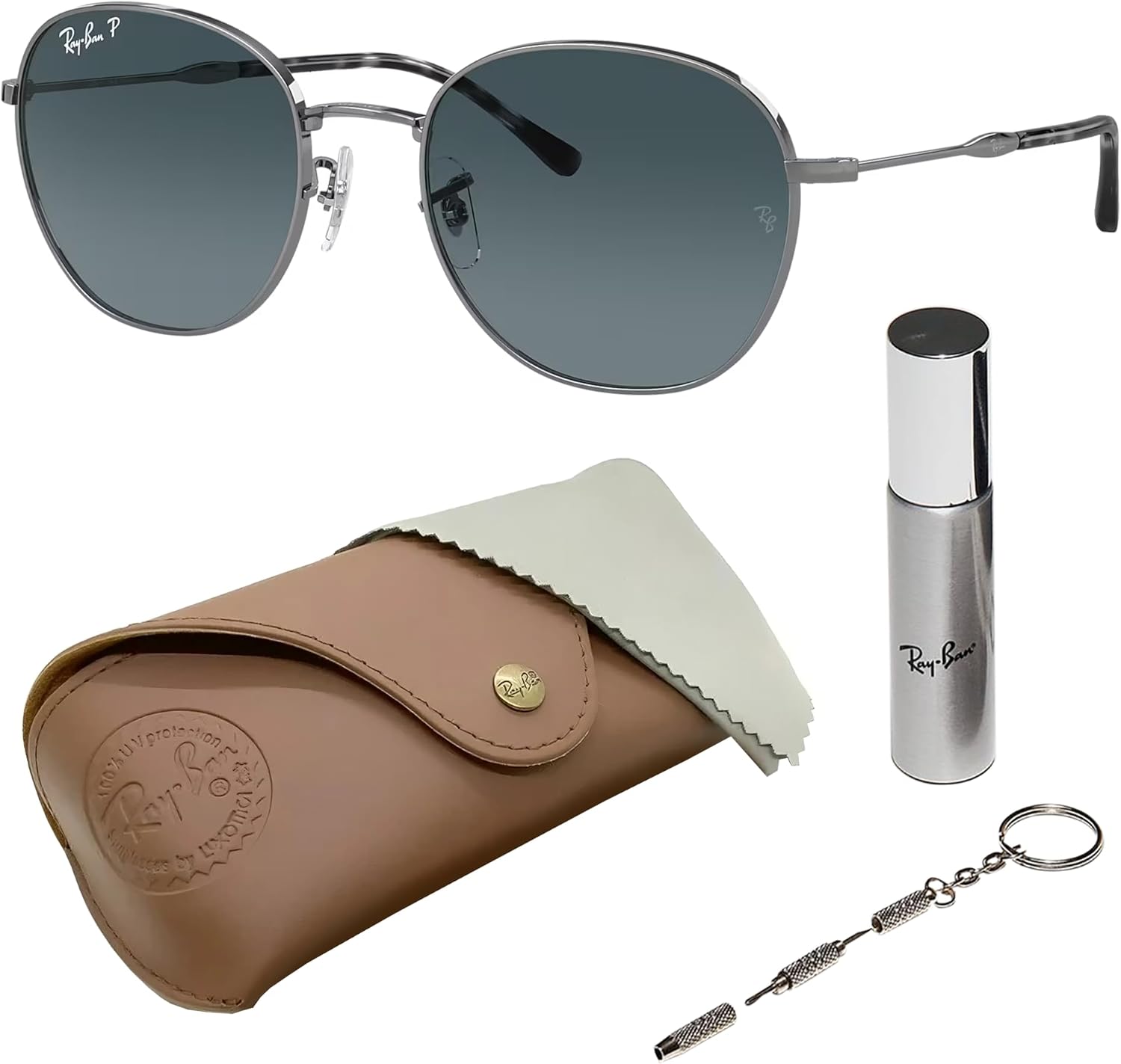 Ray-Ban RB3809 Phantos Shaped Sunglasses for Men & Women with Official RAYBAN Eyewear Kit