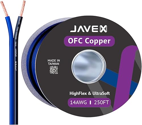 Miniatura 6 de JAVEX Cable de altavoz AWG calibre 14, cable OFC de cobre sin oxígeno 99.9% para sistemas de alta fidelidad, mezcladores, amplificadores, receptores