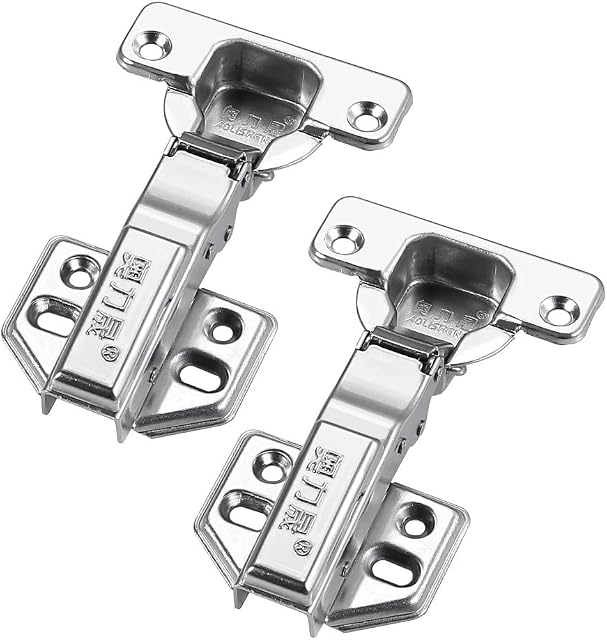 AOLISHENG 2 Pcs Kitchen Cabinet Hinges 35mm Soft Close Cupboard Wardrobe Doors Hinges Full Overlay Mute Folding Doors Hinge with Screws