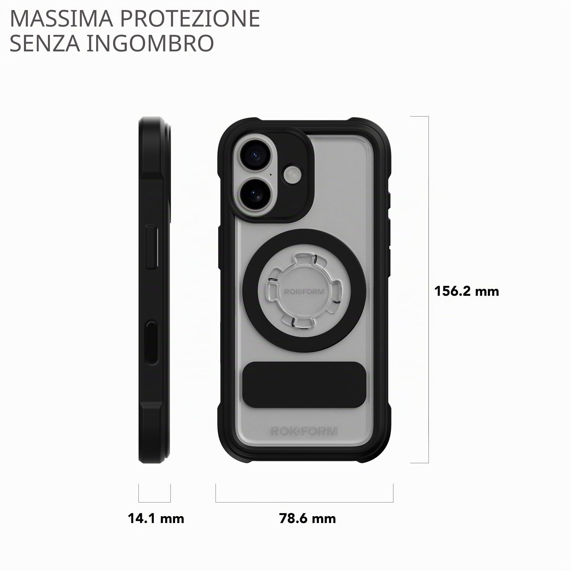 Rokform - Custodia in cristallo compatibile con iPhone 17, copertura magnetica (trasparente)
