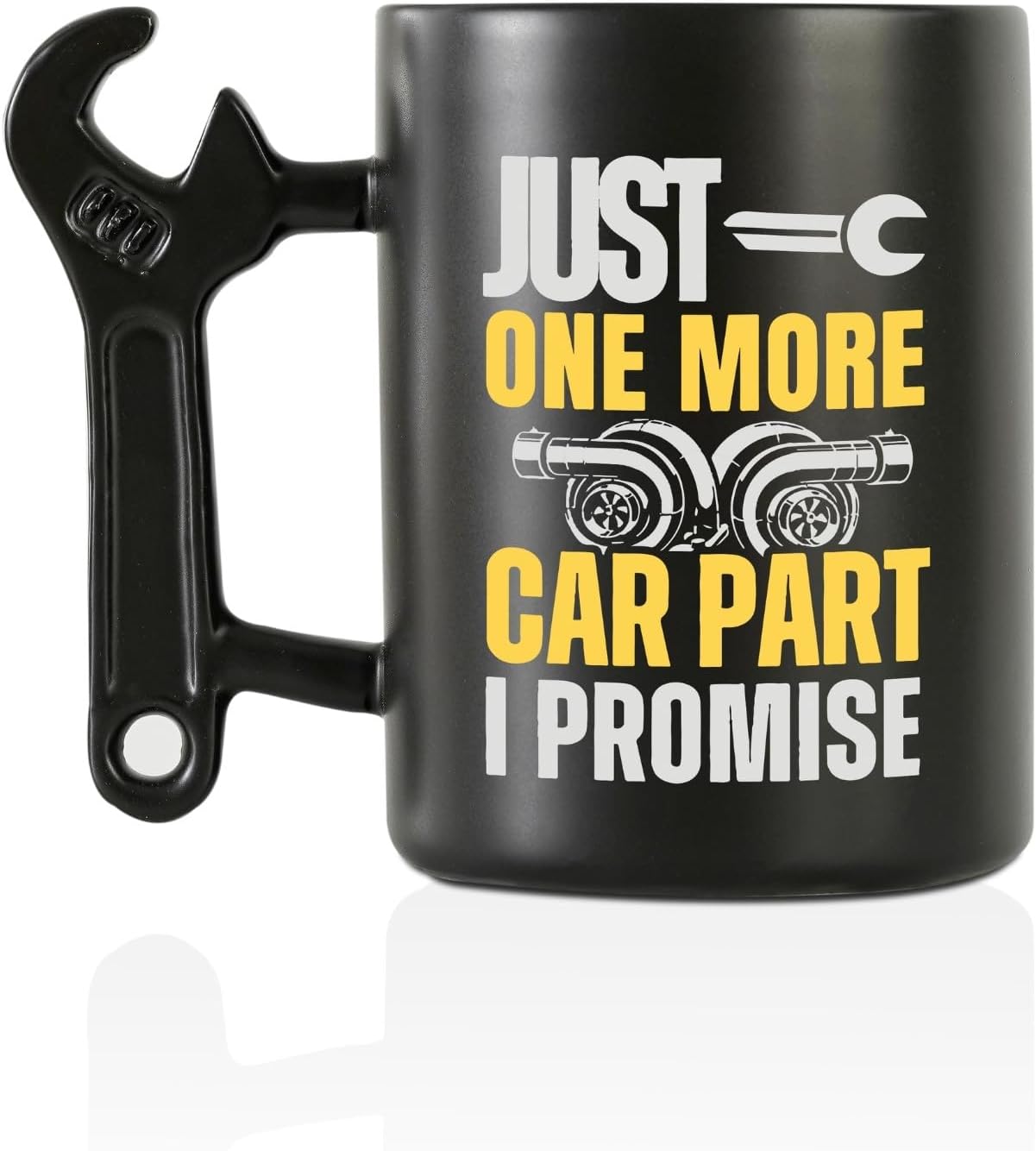 Onebttl Car Gifts For Men, Women - Wrench Coffee Mug - Gift for Car Lovers - 13.5oz/400ml Funny Ceramic Mug - One More Car Part, Black