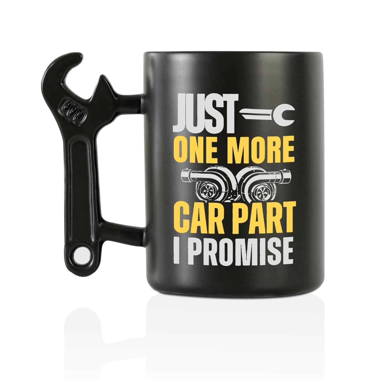 Onebttl Car Gifts For Men, Women - Wrench Coffee Mug - Gift for Car Lovers - 13.5oz/400ml Funny Ceramic Mug - One More Car Part, Black