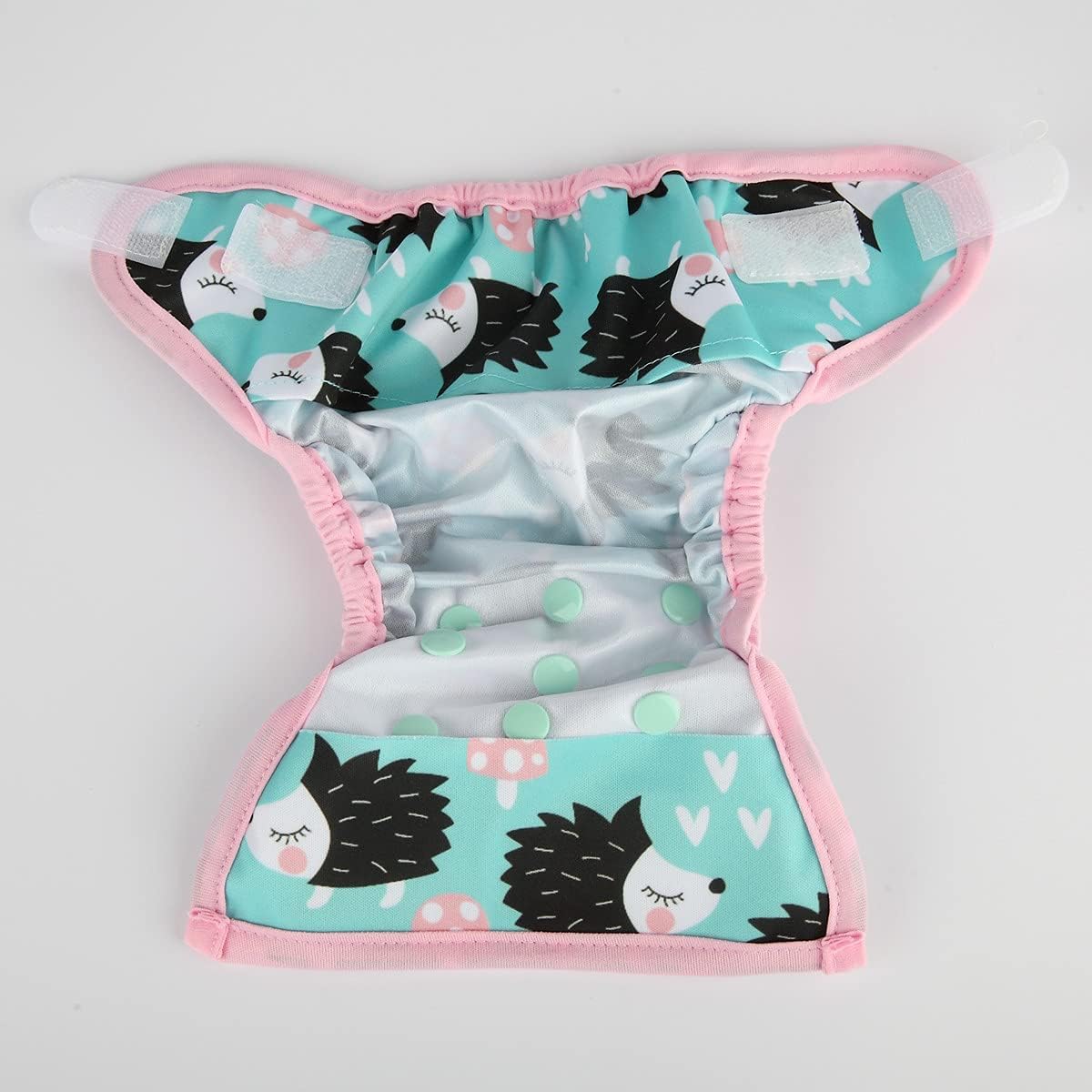 Newborn Baby Cloth Diaper Cover Nappy Hook and Loop (Hedgehogs) - Image 4