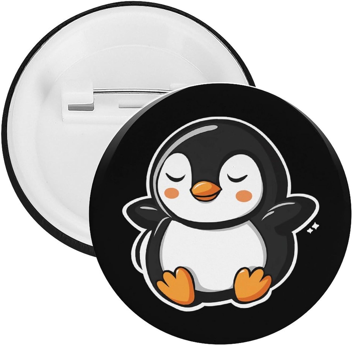 Cartoon Penguin Sleeping Brooch Pins Fashion Tin Plate Badge Pin Gifts Round
