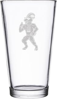 Hat Shark The GOAT Football Players - Engraved Pint Glass for Beer, 16 oz (Mahomes #15)