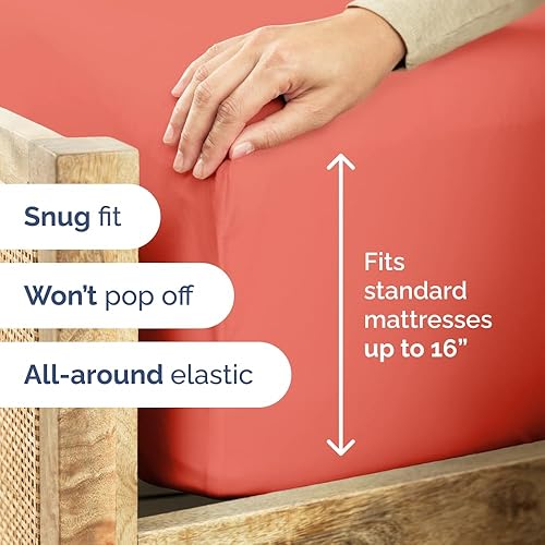 Miniatura 3 de CGK Unlimited - Sábana bajera ajustable, se adapta a colchones de hasta 16 pulgadas, extrasuave, sin arrugas, transpirable, tamaño matrimonial,