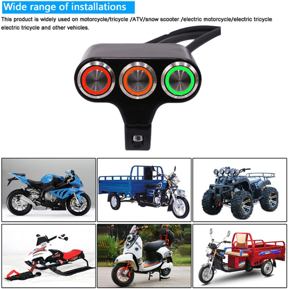 Interruptor de Manillar de Motocicleta 22mm en Aleación de Aluminio