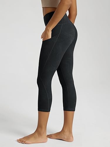 Miniatura 16 de ODODOS - Leggings tipo capri de mujer, no se traslucen y modelan el abdomen, con cintura alta y bolsillos; para hacer yoga, atletismo, ejercicio