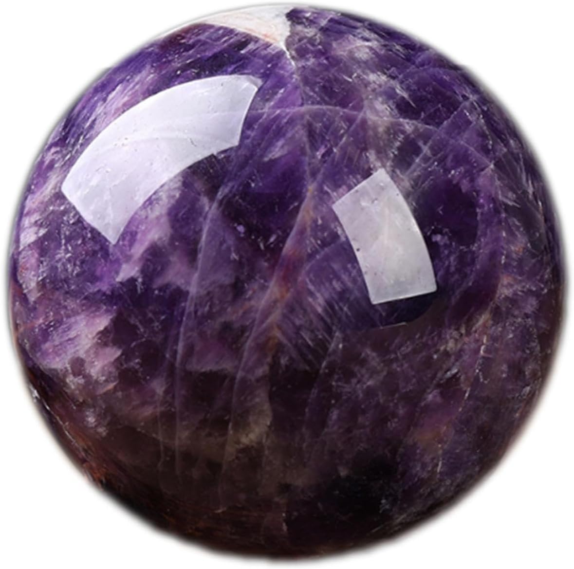 Decorative Ball Crystals Ball Dreamy Amethyst Ball with Base Polished Crystal Sphere for Fortune Telling Home Decor Gift,90mm