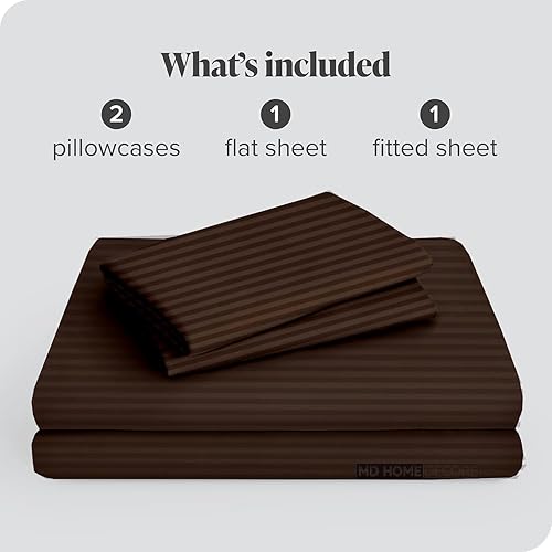 Miniatura 22 de Juego de sábanas de bolsillo extra profundas (4 piezas) 100% algodón egipcio de 400 hilos, bolsillo profundo de 22 pulgadas, sábana bajera ajustable