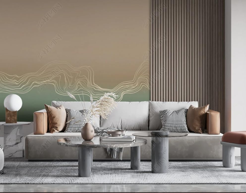 Papier peint intissé au dessin au trait paysage pour créer un coin repas de restaurant cocooning