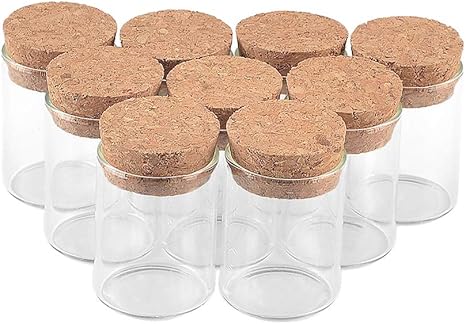 Amazon 30x40mm 15ml多目的空の透明なガラス試験管ボトルコルクストッパー付き再利用可能なガラス瓶エッセンシャルオイルキャンディティー ハーブピルホルダー食品コンテナー瓶12ピース 保存容器 キャニスター オンライン通販
