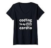 Coding Is My Cardio - Javascript Software Developer Funny V-Neck T-Shirt
