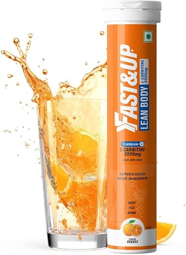 FAST&amp;UP L-Carnitine 2000Mg Effervescent Tablets|Premium Carnipure® Carnitine Supplement|Helps Convert Fat Into Energy, Sup...