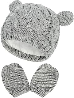 LucyneSwayne Baby,Clothing,Baby Boys 0-24m,Accessories,Hats & Caps LucyneSwayne Newborn Baby Winter Beanie Hat Mittens Set Infant Toddlers Knitted Hat Warm Cap Gloves with Ears for Boy Girl